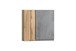 Hängeschrank >Paris< in betongrau, wotaneiche, MDF - 65x64x20cm (BxHxT)