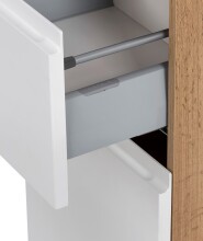Unterschrank >Paris< in weiß, wotaneiche, MDF - 40x79x35cm (BxHxT)