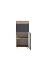 Unterschrank >Paris< in grau, wotaneiche, MDF - 40x79x35cm (BxHxT)