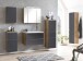 Unterschrank >Paris< in grau, wotaneiche, MDF - 40x79x35cm (BxHxT)