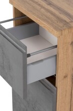 Unterschrank >Paris< in Betongrau, Wotaneiche, MDF - 40x79x35cm (BxHxT)