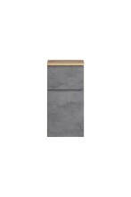 Unterschrank >Paris< in Betongrau, Wotaneiche, MDF - 40x79x35cm (BxHxT)