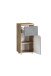 Unterschrank >Paris< in Betongrau, Wotaneiche, MDF - 40x79x35cm (BxHxT)