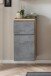 Unterschrank >Paris< in Betongrau, Wotaneiche, MDF - 40x79x35cm (BxHxT)