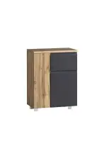Unterschrank >Paris< in grau/Wotaneiche, MDF -...
