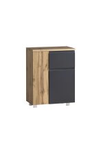 Unterschrank >Paris< in grau/Wotaneiche, MDF -...