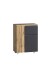 Unterschrank >Paris< in grau/Wotaneiche, MDF - 65x79x35cm (BxHxT)