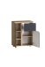 Unterschrank >Paris< in grau/Wotaneiche, MDF - 65x79x35cm (BxHxT)