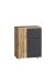 Unterschrank >Paris< in grau/Wotaneiche, MDF - 65x79x35cm (BxHxT)