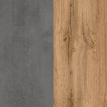 Unterschrank Paris in Betongrau/Wotaneiche - 65x79x35 cm (BxHxT)