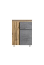 Unterschrank Paris in Betongrau/Wotaneiche - 65x79x35 cm...