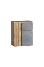 Unterschrank Paris in Betongrau/Wotaneiche - 65x79x35 cm...