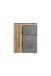 Unterschrank Paris in Betongrau/Wotaneiche - 65x79x35 cm (BxHxT)