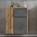 Unterschrank Paris in Betongrau/Wotaneiche - 65x79x35 cm (BxHxT)
