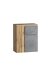 Unterschrank Paris in Betongrau/Wotaneiche - 65x79x35 cm (BxHxT)