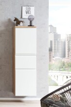 Midischrank >Paris< in weiß, Wotaneiche, MDF - 40x130x35cm (BxHxT)