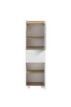 Midischrank >Paris< in weiß, Wotaneiche, MDF - 40x130x35cm (BxHxT)