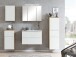 Midischrank >Paris< in weiß, Wotaneiche, MDF - 40x130x35cm (BxHxT)