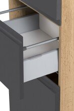 Midischrank >Paris< in grau, Wotaneiche, MDF - 40x130x35cm (BxHxT)