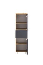 Midischrank >Paris< in grau, Wotaneiche, MDF -...