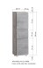 Midischrank >Paris< in grau, Wotaneiche, MDF - 40x130x35cm (BxHxT)