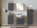 Midischrank >Paris< in grau, Wotaneiche, MDF - 40x130x35cm (BxHxT)