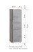 Midischrank >Paris< in grau, Wotaneiche, MDF - 40x130x35cm (BxHxT)
