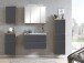 Midischrank >Paris< in grau, Wotaneiche, MDF - 40x130x35cm (BxHxT)