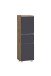 Midischrank >Paris< in grau, Wotaneiche, MDF - 40x130x35cm (BxHxT)