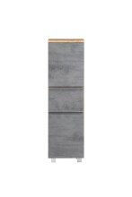 Midischrank >Paris< in Betongrau / Wotaneiche, MDF - 40x130x35cm (BxHxT)