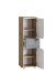 Midischrank >Paris< in Betongrau / Wotaneiche, MDF - 40x130x35cm (BxHxT)