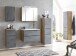 Midischrank >Paris< in Betongrau / Wotaneiche, MDF - 40x130x35cm (BxHxT)