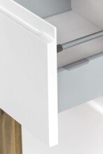 Midischrank >Paris< in weiß/ Wotaneiche, MDF - 65x130x35cm (BxHxT)