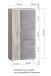 Midischrank >Paris< in weiß/ Wotaneiche, MDF - 65x130x35cm (BxHxT)