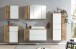Midischrank >Paris< in weiß/ Wotaneiche, MDF - 65x130x35cm (BxHxT)