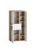 Midischrank >Paris< in weiß/ Wotaneiche, MDF - 65x130x35cm (BxHxT)