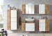 Midischrank >Paris< in weiß/ Wotaneiche, MDF - 65x130x35cm (BxHxT)