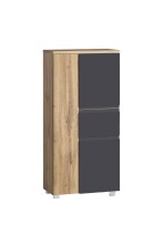 Midischrank >Paris< in grau / Wotaneiche, MDF -...
