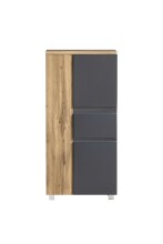 Midischrank >Paris< in grau / Wotaneiche, MDF -...