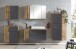 Midischrank >Paris< in grau / Wotaneiche, MDF - 65x130x35cm (BxHxT)