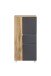 Midischrank >Paris< in grau / Wotaneiche, MDF - 65x130x35cm (BxHxT)
