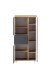 Midischrank >Paris< in grau / Wotaneiche, MDF - 65x130x35cm (BxHxT)