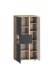 Midischrank >Paris< in grau / Wotaneiche, MDF - 65x130x35cm (BxHxT)