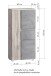 Midischrank >Paris< in grau / Wotaneiche, MDF - 65x130x35cm (BxHxT)