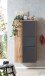 Midischrank >Paris< in grau / Wotaneiche, MDF - 65x130x35cm (BxHxT)