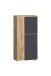 Midischrank >Paris< in grau / Wotaneiche, MDF - 65x130x35cm (BxHxT)