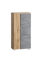 Midischrank >Paris< in Betongrau/ Wotaneiche, MDF -...