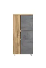 Midischrank >Paris< in Betongrau/ Wotaneiche, MDF -...