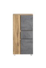 Midischrank >Paris< in Betongrau/ Wotaneiche, MDF -...