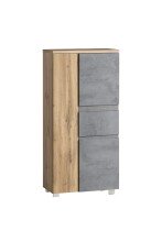 Midischrank >Paris< in Betongrau/ Wotaneiche, MDF -...